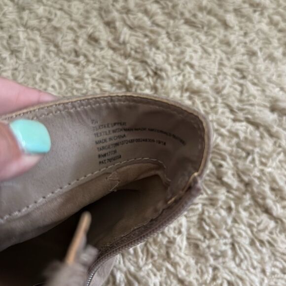 Suede Peep Toe Zipper Heels size 7.5 - Picture 7 of 7